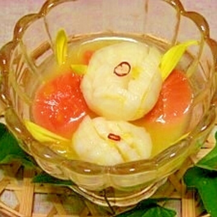 減塩☆オレンジ風味の菊花蕪